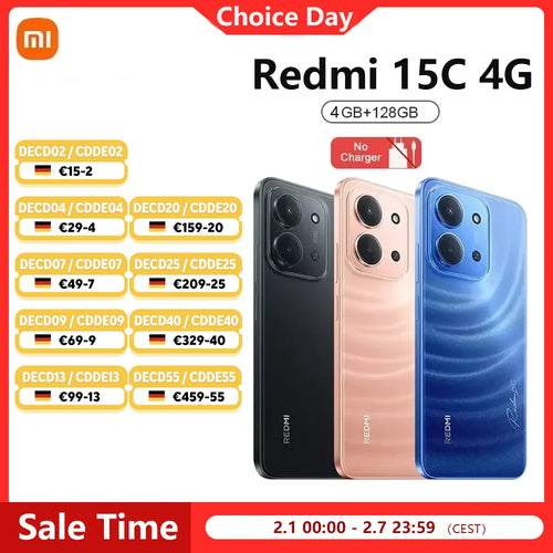 Redmi 15C 4G Smartphone NFC - 6000mAh 33W 6,9 Zoll