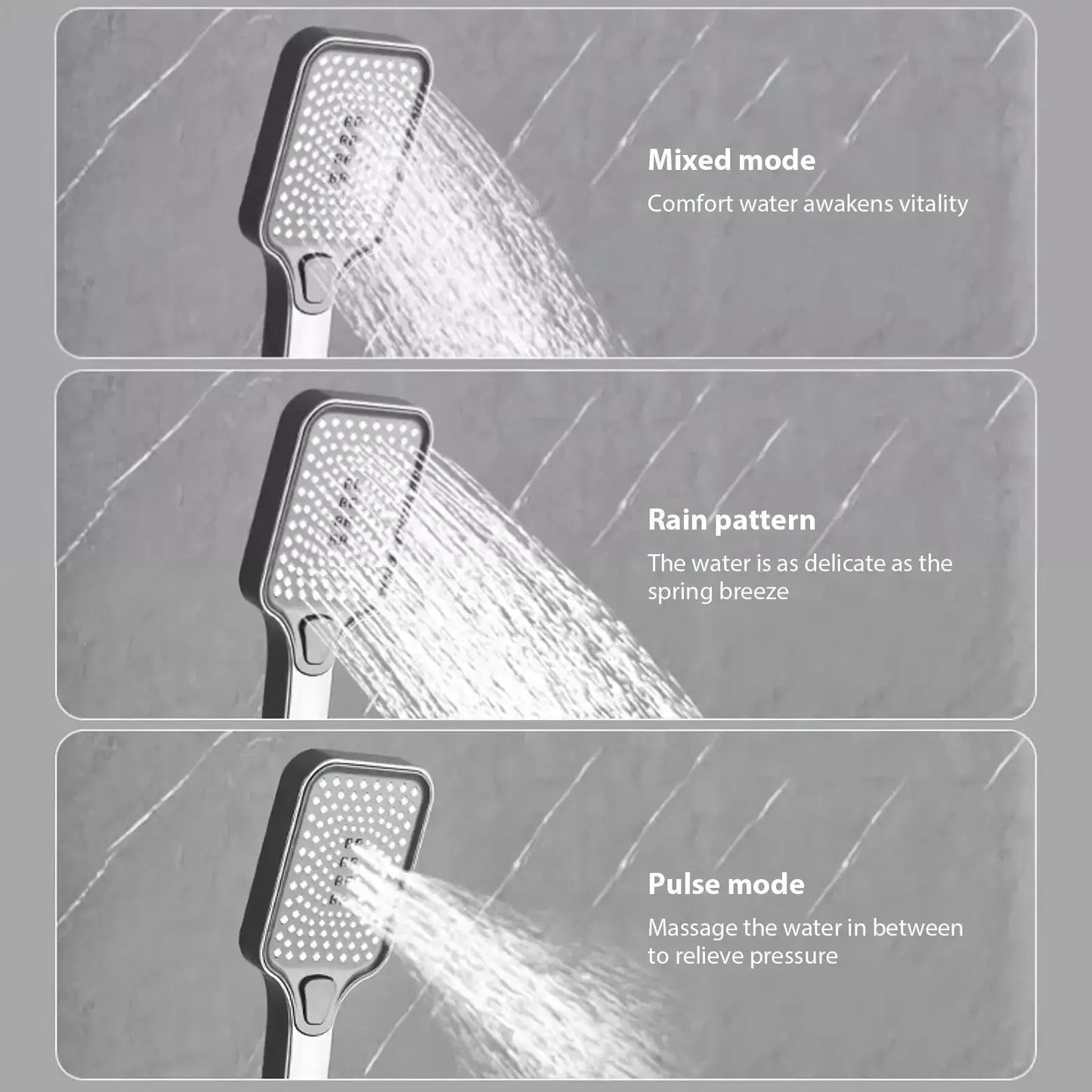 Neuer Hochdruck-Duschkopf mit wassersparendem Filter, 4 Modi, Handbrause mit einem Knopf, Badezimmer-Zubehör-Set by Golden Bridge Store