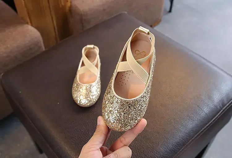 Mädchen Prinzessin Schuhe 2025 - Frühling Herbst Baby Weiche Sohle Tanz Ballet Flats - Rosa Bling Süße Schuhe 7-13J Größe 26-35