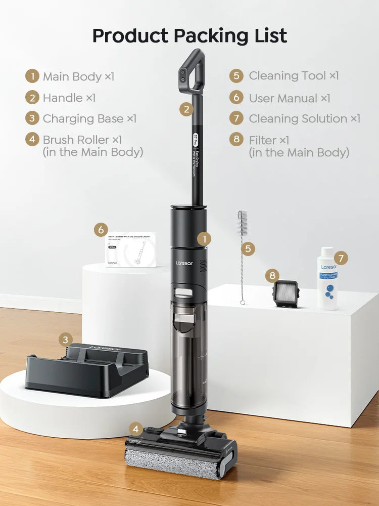 Laresar S7 Pro Kabelloser Nass- und Trockenstaubsauger - 89Wh,19000Pa