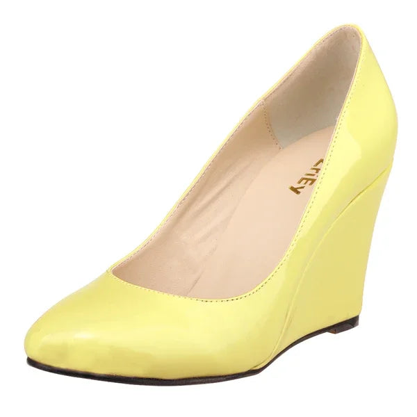 Women Wedges High Heels Pumps Shoes Elegant Spring Casual White Nude Platform Heeled Office Party Wedding Shoes Large Size 42