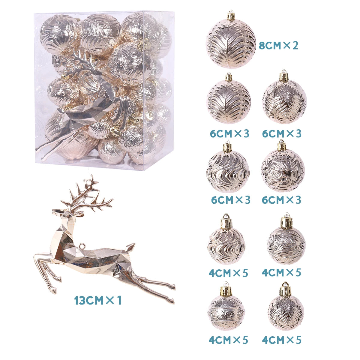 Bulk Christmas Ornaments 338 Bruchsicher - Inhalt 6 Stück, Größe 6 cm