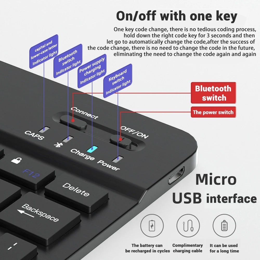 Bluetooth Wireless Tastatur und Maus für iOS Android Windows Tablet - Deutsche Version