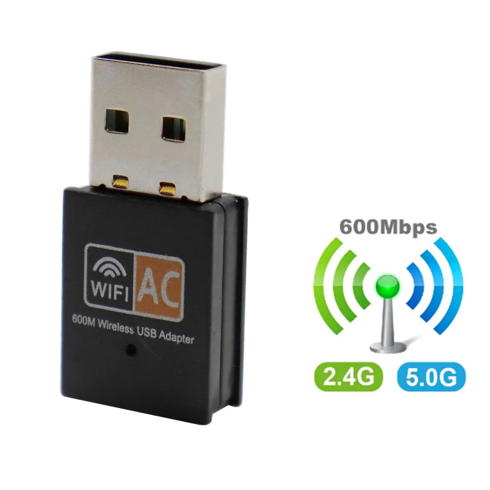 WiFi-Adapter 2025: Dual-Band 600Mbps USB - 2.4GHz 5GHz Antenna Collection