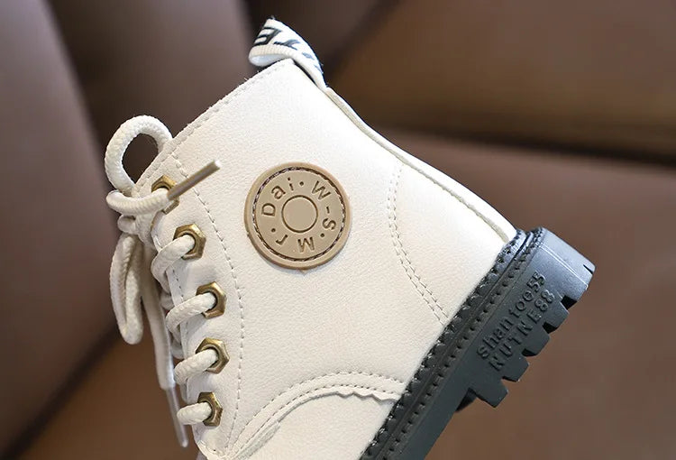 Kinderstiefel für Jungen und Mädchen, modische Kinder-Knöchel-Schneestiefel, Gummi-Außensohle, Herbst-Winter, warm, klassisch für Kleinkinder, große Kinder