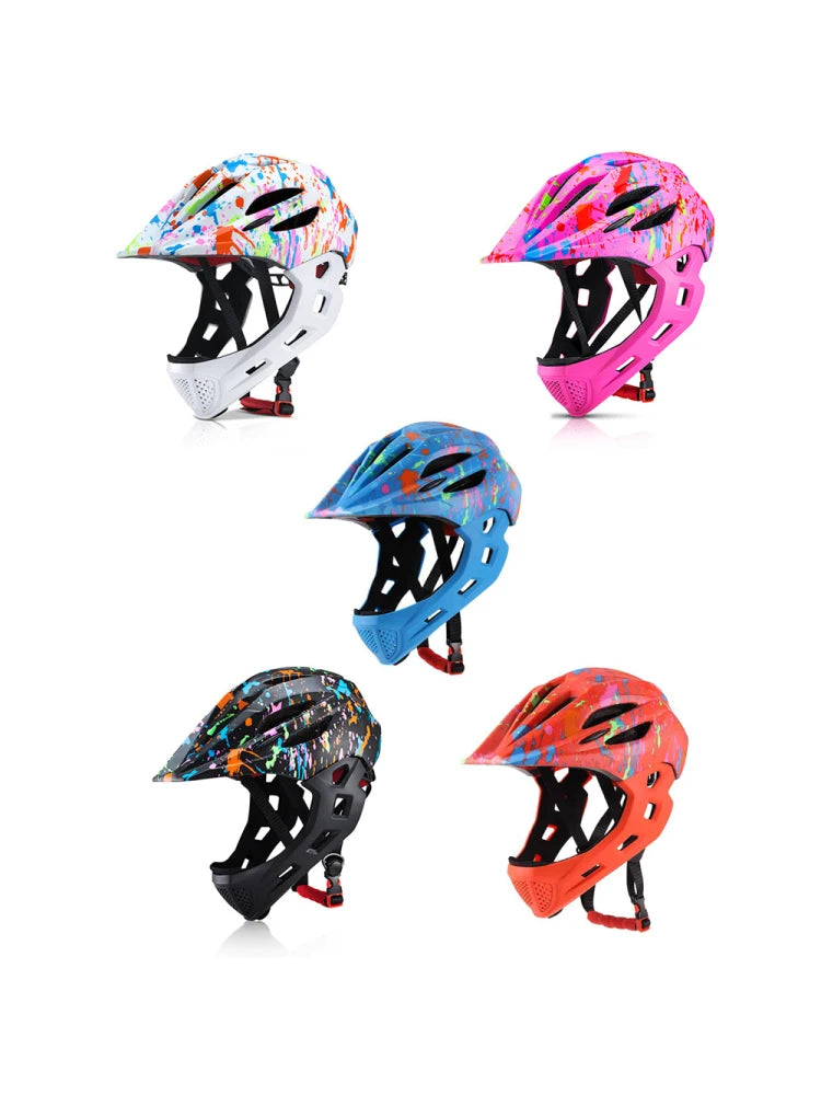 Children's Helmets Adjustable Breathable Roller Balance Bbike Sports Helmet LED Bicycle Riding Scooter Children's Full Helmet