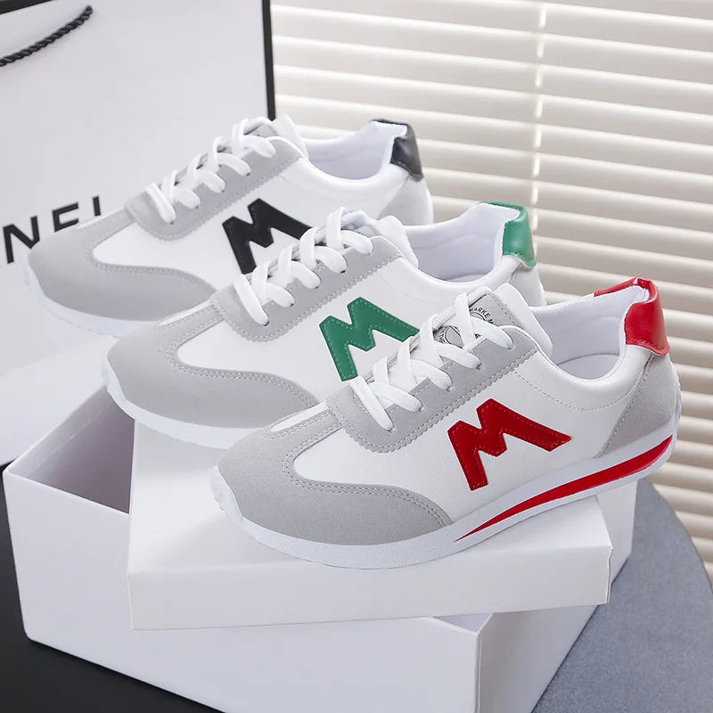 Zapatos Mujer  2024 Women's Round Head Sports Shoes Breathable Cross Lace-up Casual Sports Small White Shoes Tennis Sneakers