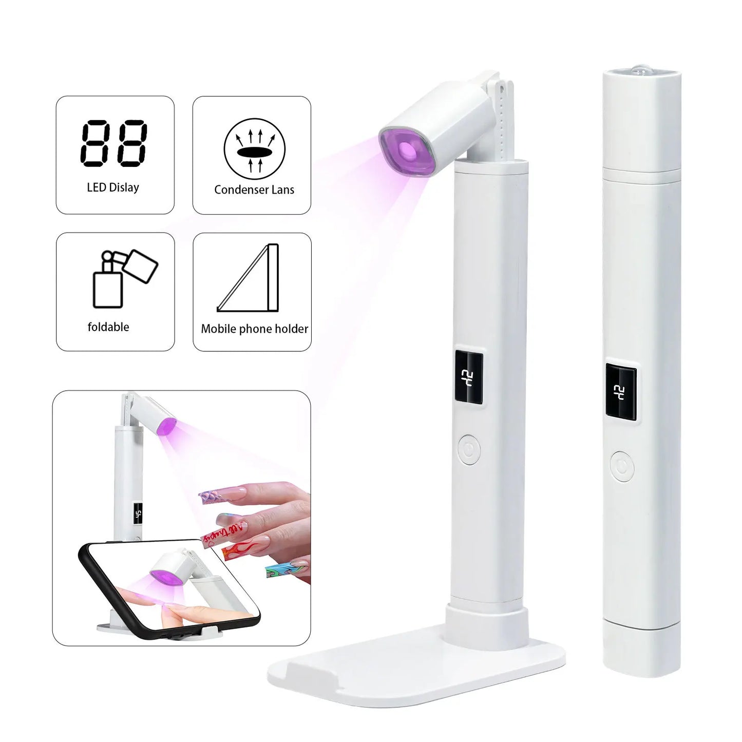 Mini UV LED Nagellampe 2025 - USB Aufladbar Tragbar Handlich - Schnelltrocknend Gel Nagellack Aushärtung
