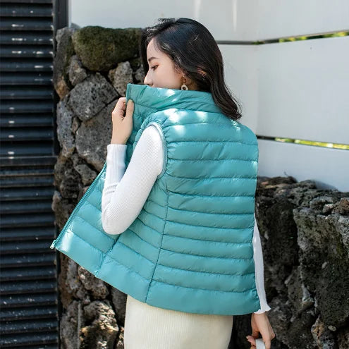 Aurora Stehkragen Daunenweste - Dünn Füllung 80% Größe 3XL