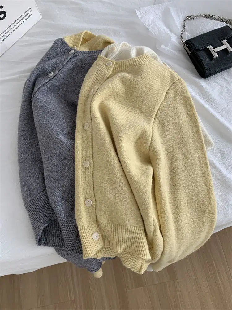 Pateekate Koreanischer Stil Kapuzen Strickcardigan - Größe M, Material Polyester/Viskose/Spandex, Lockere Passform