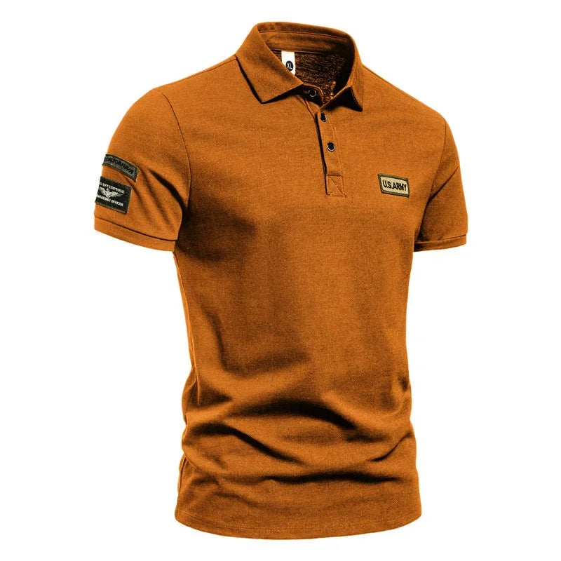 New Men Short Sleeve Tshirts Summer Breathable Embroidered Polo Shirt for Men Lightweight Solid Color Large Tops
