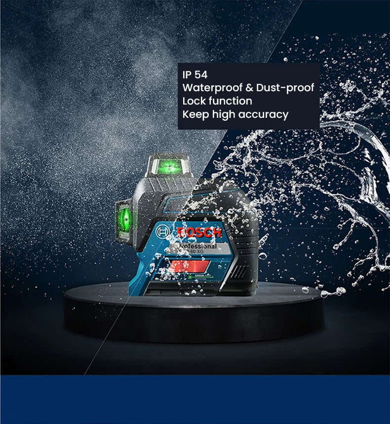 Bosch GLL 3-60 XG Laser Level 12 Lines Green 3D Level Self-Leveling 360 Horizontal & Vertical Cross 30m Powerful Measuring Tool