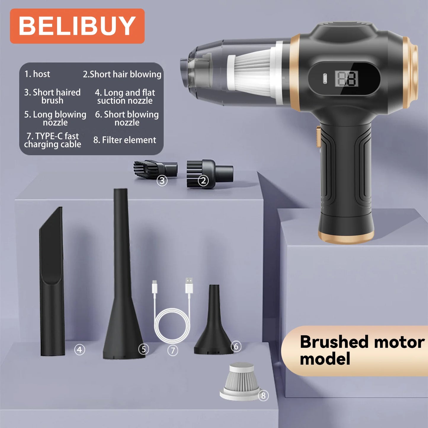 BELIBUY home appliance car vacuum cleaner high power strong suction carpet cleaner machine Portable vacuum cleaner