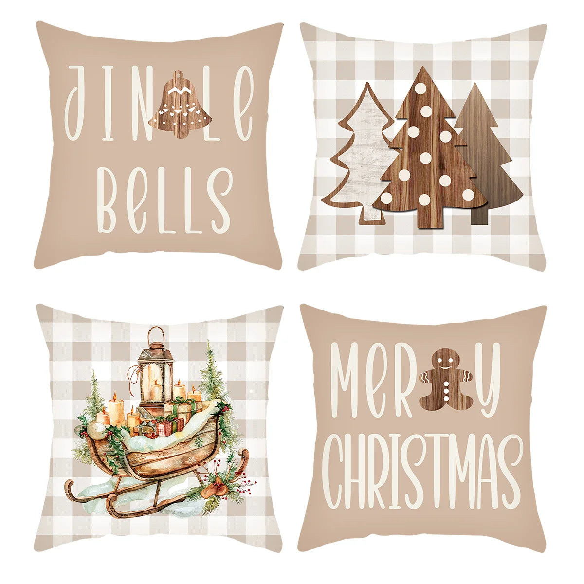 4pcs Christmas Cushion Cover Pillowcase Merry Christmas Decoration Linen Pillow Cases Home 2025 Xmas Gifts Pillow Covers 2026