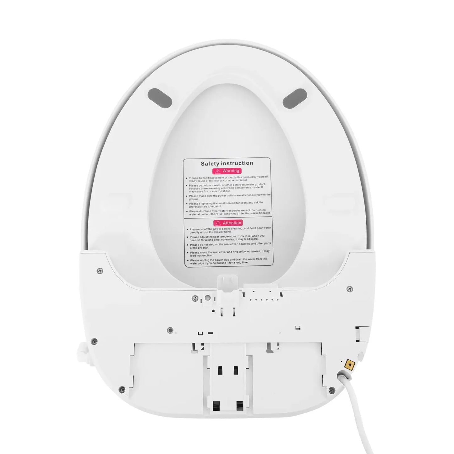 1300W Intelligenter Toilettensitz, 51cm Elektrischer Bidet-Toilettensitz, V-förmiger Beheizter Smart-Toilettensitz mit Fernbedienung & Tasten by Golden Bridge Store