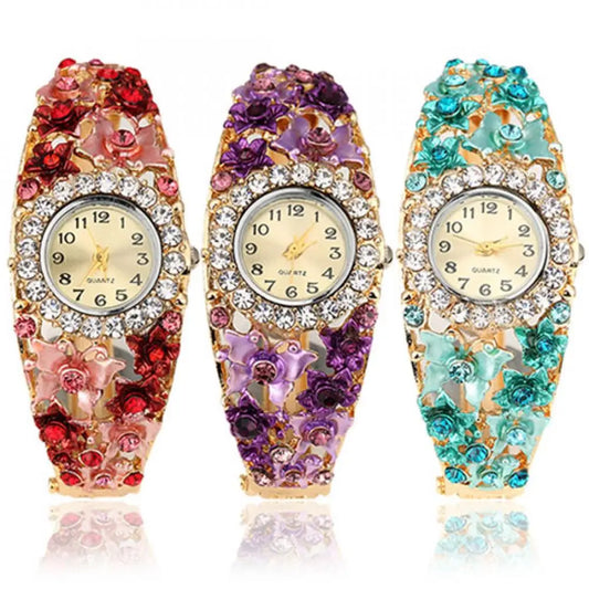 Blume Schmetterling Frauen Uhr 2025 - Zifferblatt Strass Armband Armbanduhr - Fashion Armbanduhr Weiblich Casual Damen Uhren