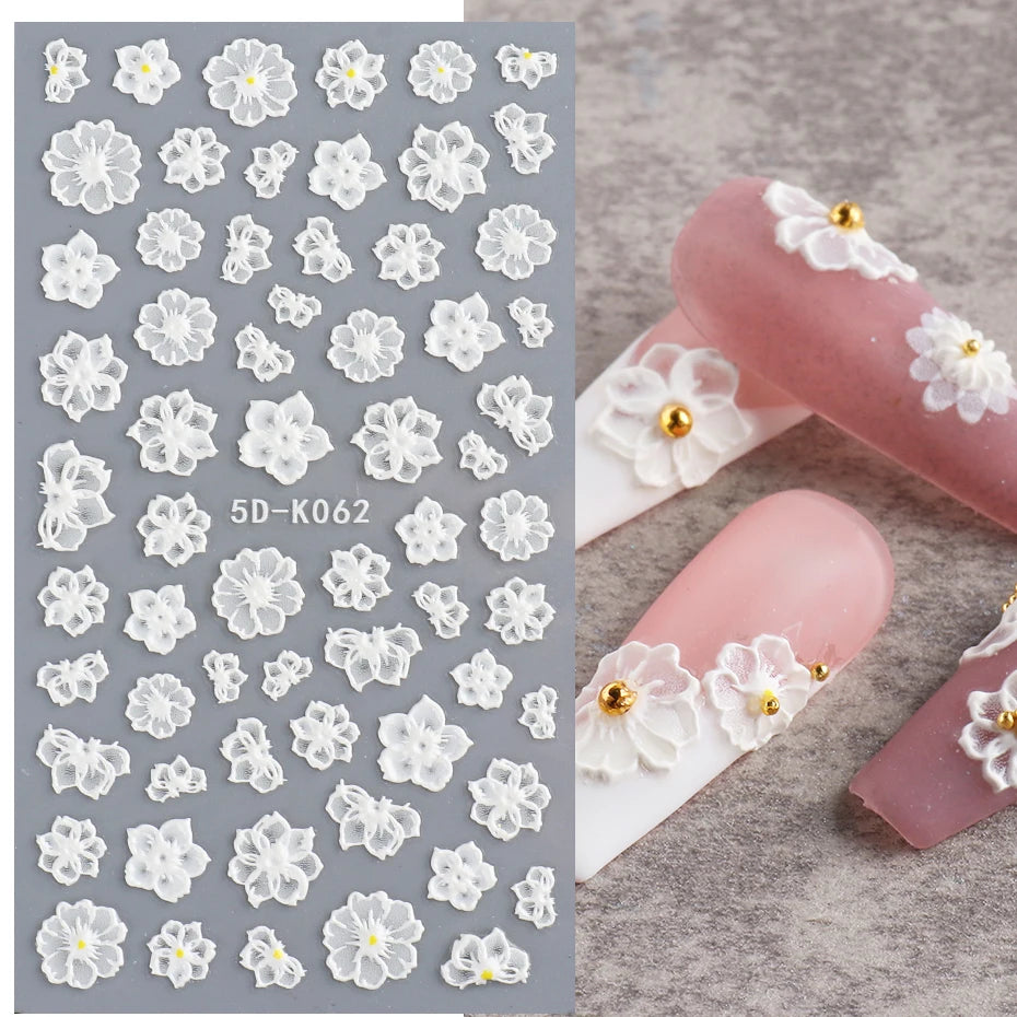 GL5D-K256 5D Sonnenblumen Nagelsticker - Herbstdesign Prägung