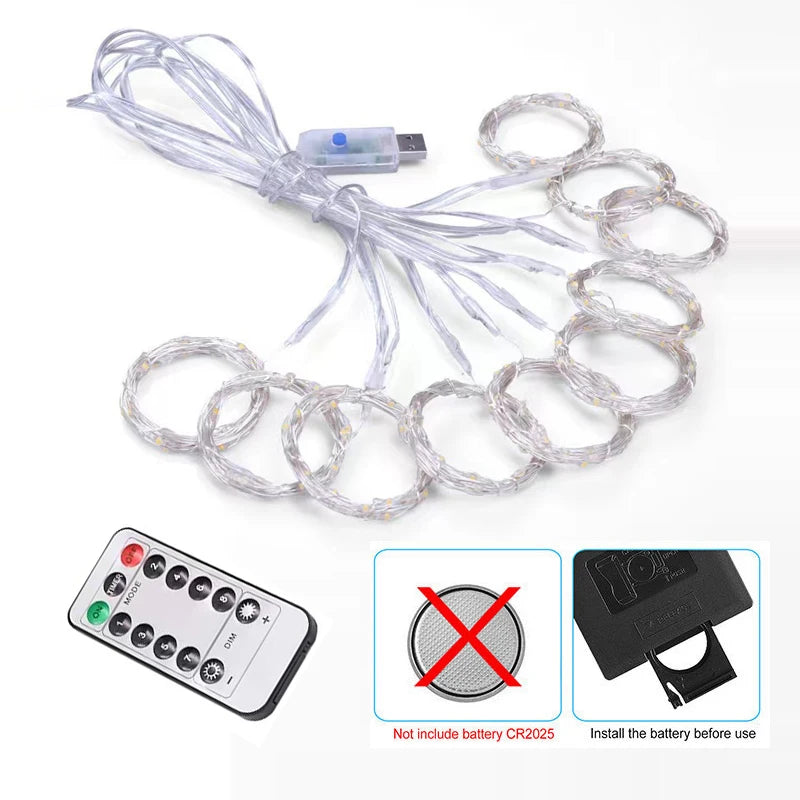 FEICAN Fairy LED Curtain Lights - USB Fernbedienung Wasserdicht