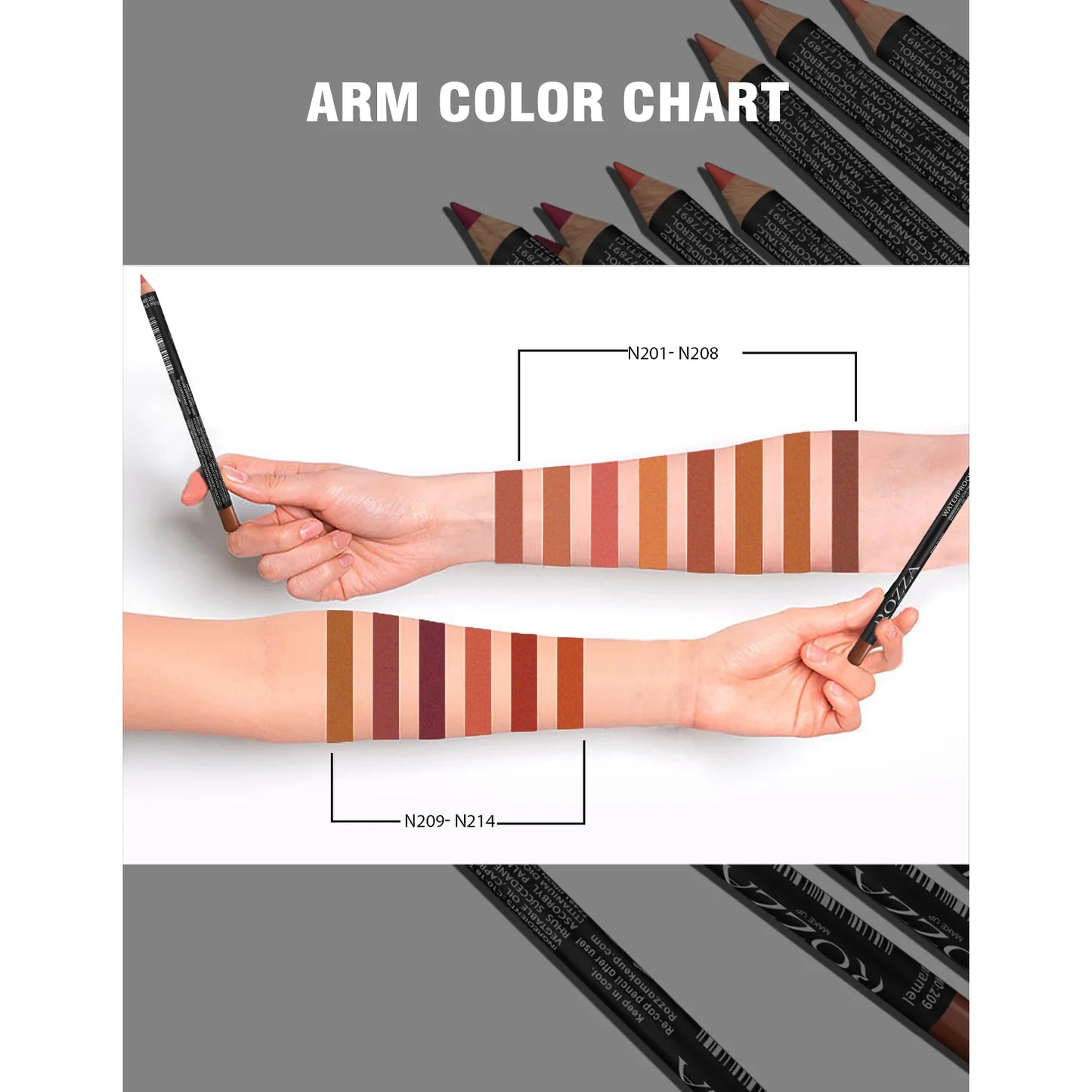 Choice Nude Lipliner Bleistift - 14 Farben Matt Wasserdicht