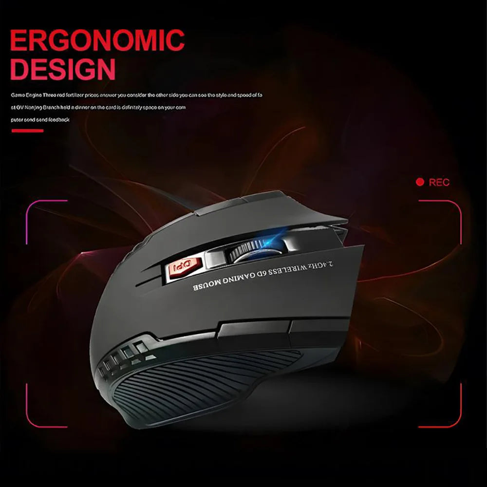 2.4G Wireless Maus USB-Empfänger 6 Tasten Professionelle Optische Wireless Maus USB Rechts Scroll-Maus für Laptop PC Gamer