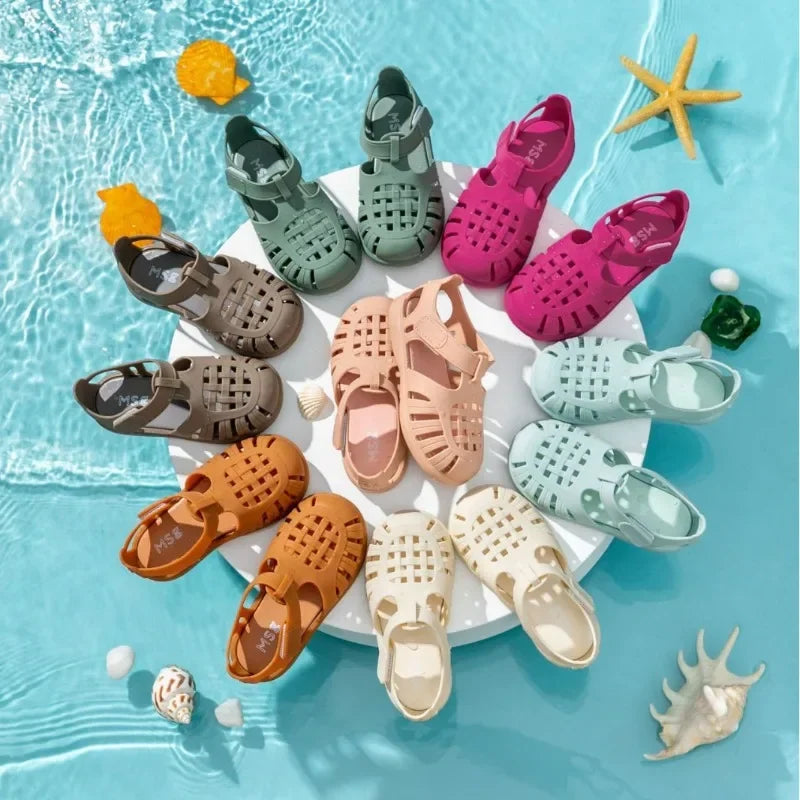 Hochwertige Kinder Strand Schuhe Meer Sommer 2025 - Mädchen Sandalen Baby Weich Rutschfest - Prinzessin Jelly Schuhe Jungen Römische Flip-Flops