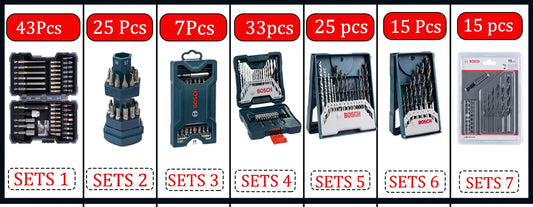 Bohrer-Set 2025: Bosch Mix Drill Bit Sets 7/15/25/33/43pcs High-speed Steel - Drilling Bit Impact Drill PH/PZ/S/L/HEX Magnetic Screwdriver Head Collection