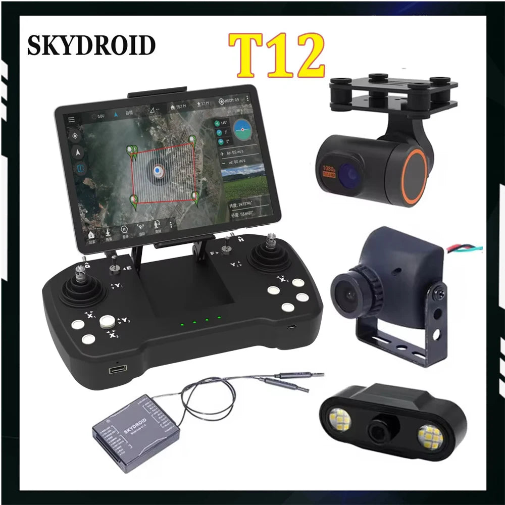 Drohnen-Kamera 2025: Skydroid T12 Remote Control Three-Body Camera 20km - Digital Map Transmission w/ R12 Receiver 4 in 1 Plant Protection Machine Collection