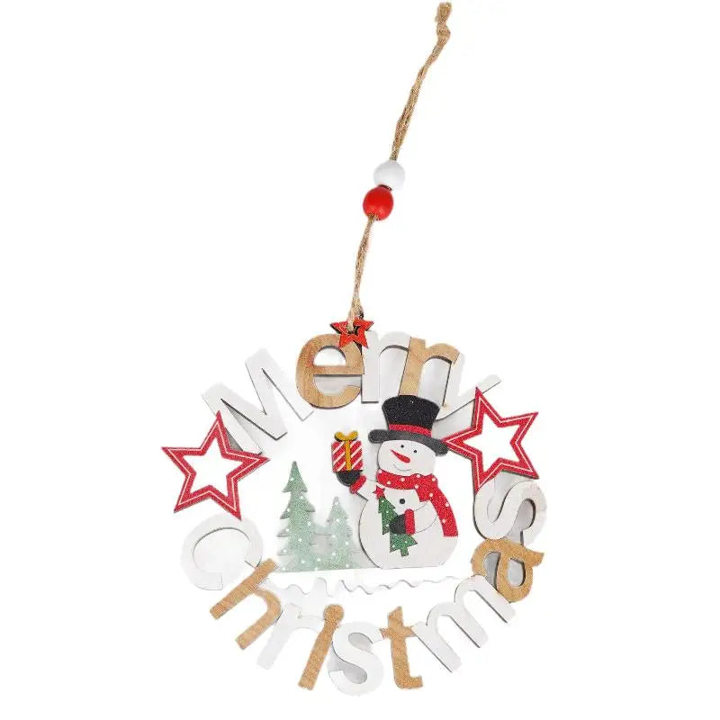 Weihnachtszauber Santa Claus Holzanhänger - Größe 7x5 cm, Naturholz