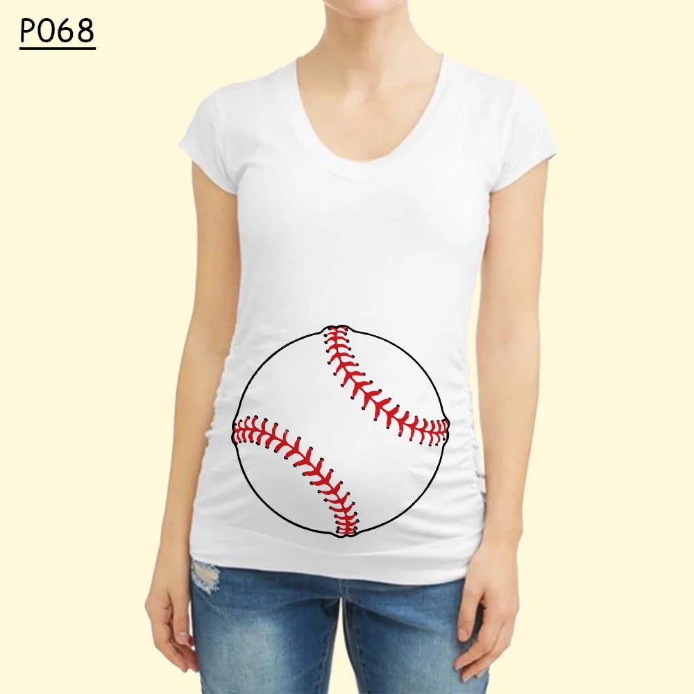 Cartoon Ball Umstandsmode 2025 - Kurze Ärmel T-Shirt Sommer Frauen Schwangerschaft - Hot Stillen Bedruckt Schwangere Tops Tee