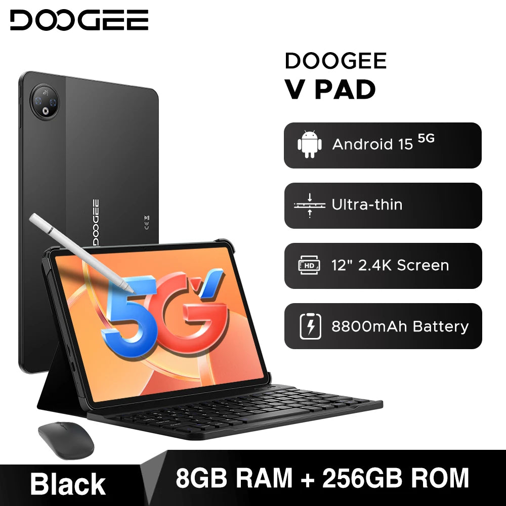 DOOGEE V Pad 2-in-1 Tablet - 256GB ROM 8800mAh Akku 12Zoll Display