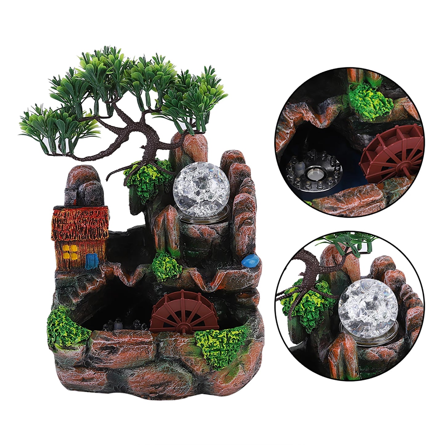 Desktop Fountain Simulation Resin Desktop Fountain Rockery Decor Atomizing Home Ornament Decoration Home Ornament Table Ornament