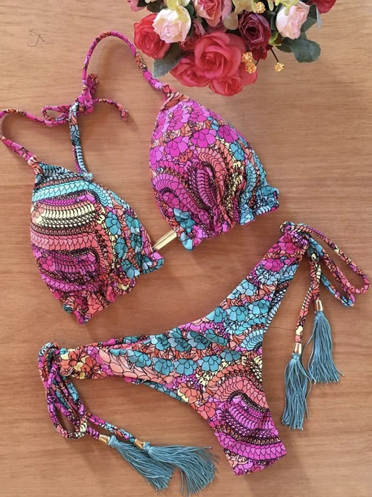 Bella Swim Push Up Bikini - Floral Print Cup B Größe S
