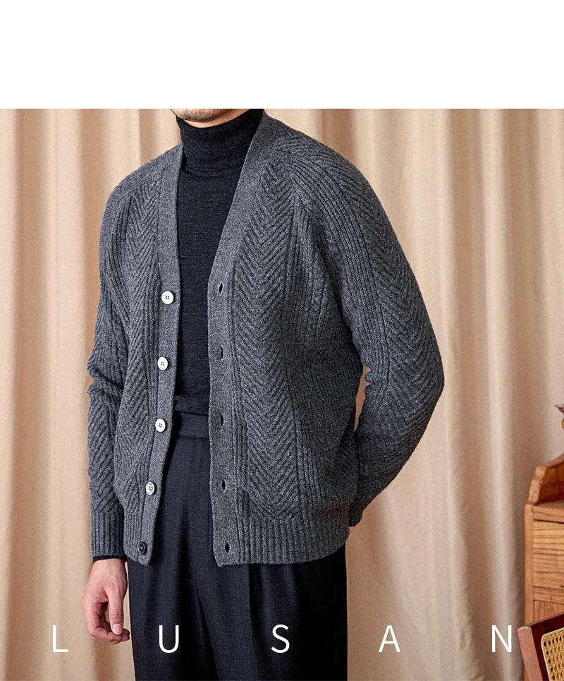 Heritage Vintage Wollcardigan V-Ausschnitt - Slim, Warm LXL