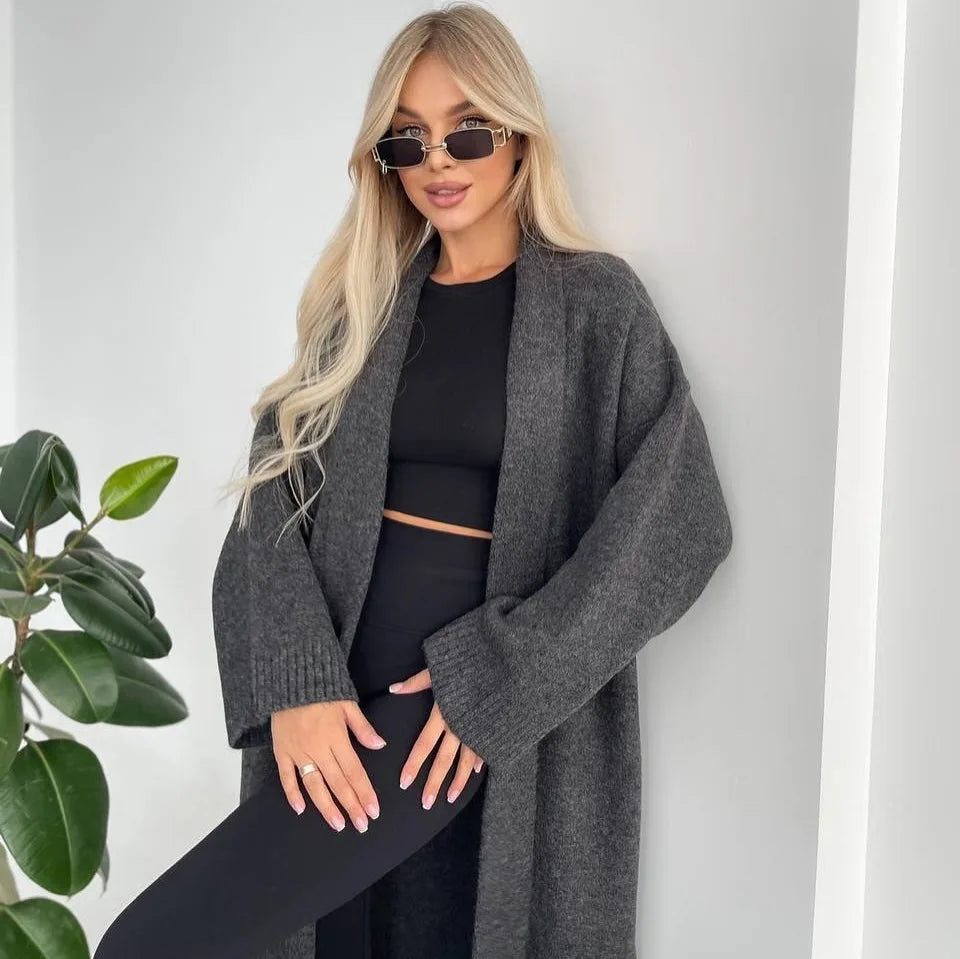 Kalenmos Cardigan V Neck Strickwear Länge 26 Zoll Locker