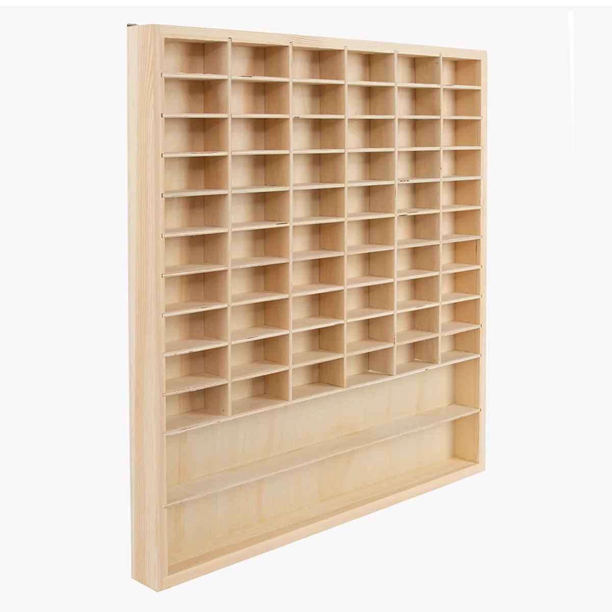 NONED Massivholz Auto Modell Box 60 Fächer Wandmontage 58,5x64,5 cm