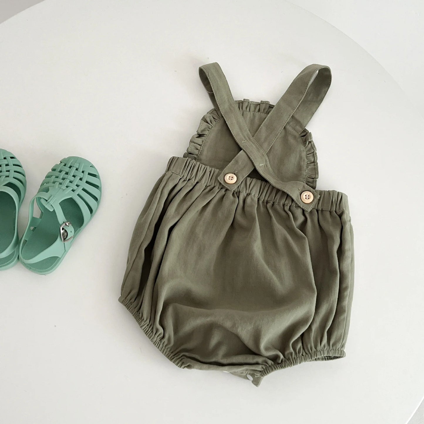 Infant Baby Girls Short Sleeve Green Printing Tops Shorts 2Pcs Clothing Sets Summer Baby Girls Children's Clothes Suit 0-3Yrs