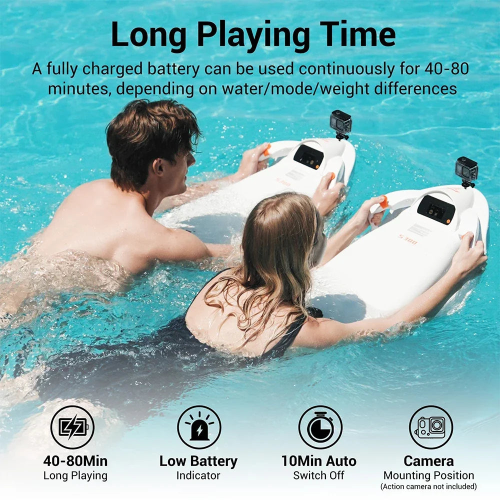 Elektro-Surfboard 2025: TESMOTO S300 Electric Surfboard Up To 80 Minutes Playtime Water Sports Bodyboard Electric Kickboard Women/Men Swimming Pool Collection