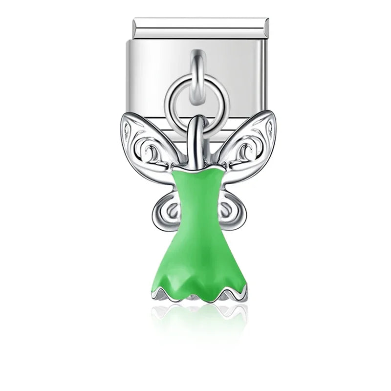 Hapiship Original Gänseblümchen Pferd Liebe Schmetterling Mama Hund Motorrad Elefant Charm für Armband Edelstahl Schmuck Herstellung DJ003