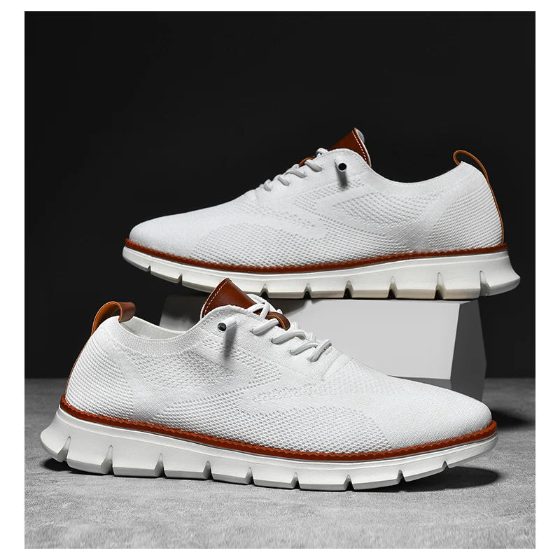 New Men's Sneakers Light Breathable Casual Flat Shoes Outdoor Fashion Comfortable Dress Shoes Anti-Slip Sports Walking Shoes