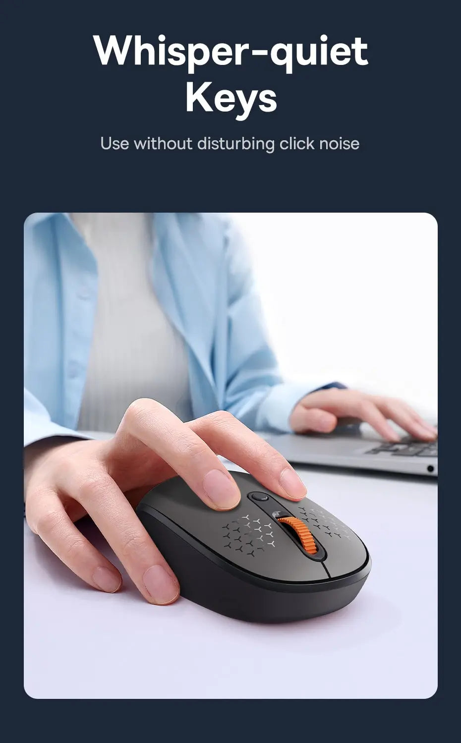 Baseus F01B Wireless Bluetooth 5.0 Maus - 1600 DPI, Silent Click, für MacBook, Tablet, Laptop, PC und Gaming