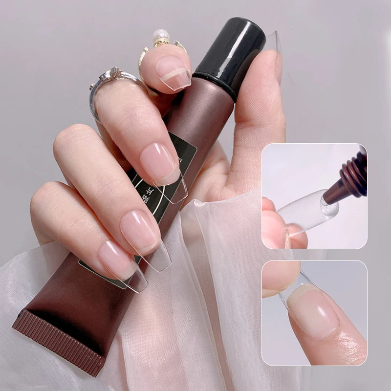 UV/LED Nail Tips Glue Gel  for False Nails UV Strong Ahesive Solid Tube Nail Tip Glue Gel Polish Bonder Manicure Supplies
