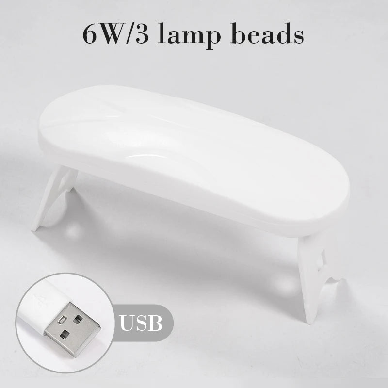 Nail Dryer MINI 6W USB UV LED Lamp Pink White Nail Art Manicure Tools Design Fast Drying Curing Light for Gel Polish