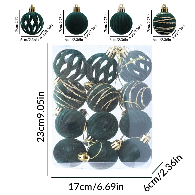 Choice Velvet Weihnachtskugeln - Bruchfest, 6 cm, Set 6/12 Stück