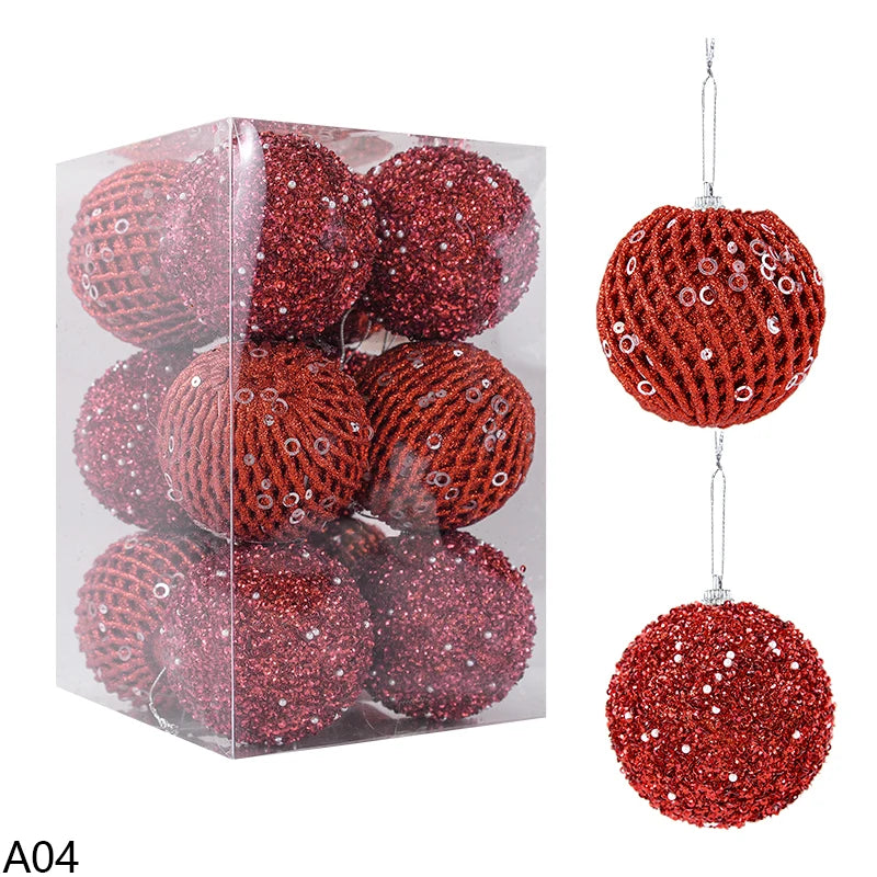 Jinghaohappy Christbaumkugeln - 12 Stück Kunststoff 6 Zentimeter