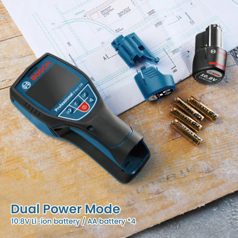 BOSCH D-TECT 120 Metalldetektor 2025 - Professional Digital Wandscanner - Balkenfinder Kabel Wasserrohr Holz Metall