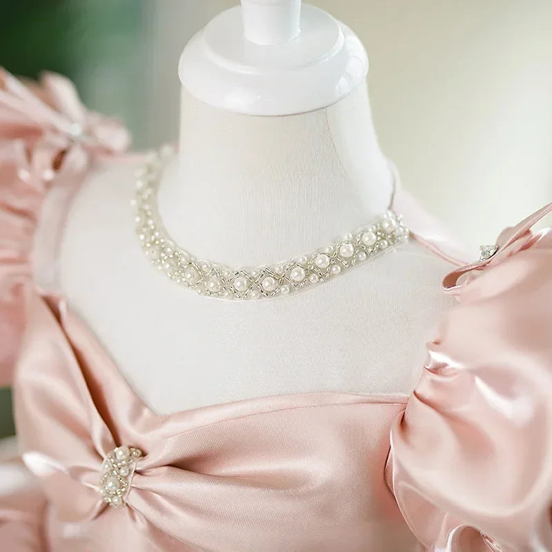 Prinzessinnenkleid 2025: Children's Princess Dress Performance Small Host - Girls' Birthday Banquet Flower Kids Clothes Collection