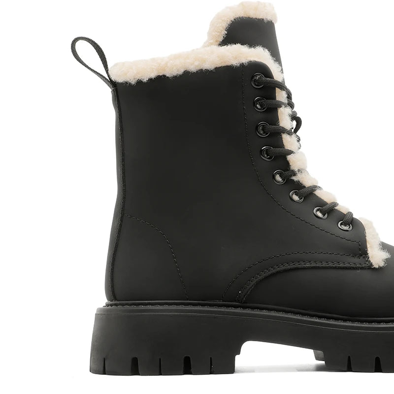 CN Fujian Warme Bequeme Schnürstiefel Leder Veloursleder - Absatz 3-5 cm Innen PU Kurzplüsch