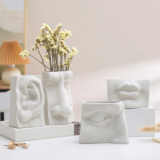 Face and Five Senses Hydroponic Flower Arrangement Glass Vase Plant Pot Wedding Decoration Vase With Flowers Decor Room Home