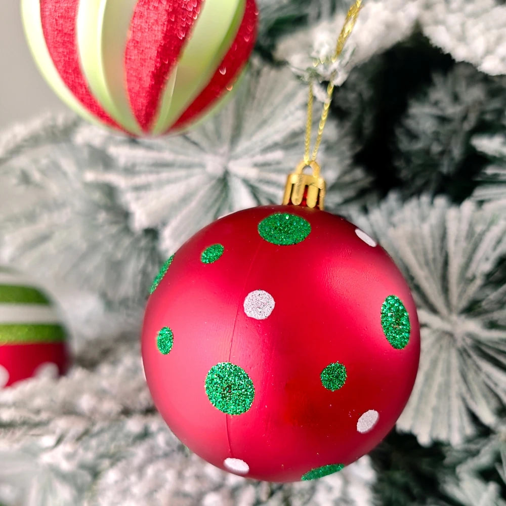 GlitzerKugeln Deluxe Glitzernde Kugeln - 40 Stück, Ø4 cm, Rot-Grün