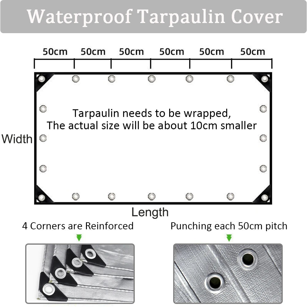 Tarpaulin Waterproof Fabric Tarpaulin 180 g/m² PE Tarpaulin UV Resistant Weatherproof for Garden Furniture Pool Wood Car Boat